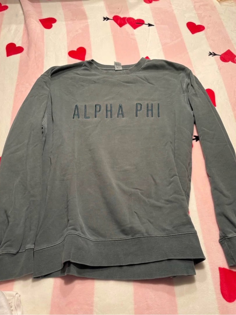 Womens olive green Crewneck Sweatshirt